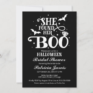 Retro Spooky She Found Her Boo Bridal Shower  Invitation