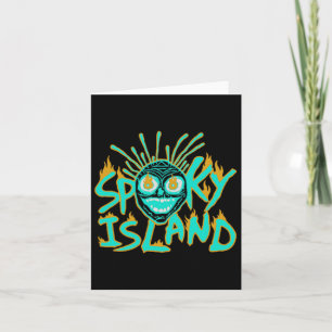 Retro Spooky Skull Funny Halloween 2 Sided Card