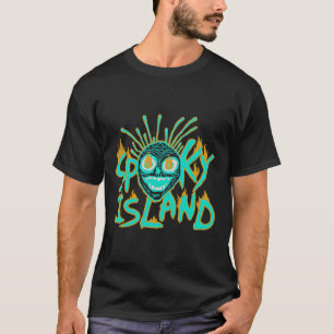 Retro Spooky Skull Funny Halloween 2 Sided T-Shirt