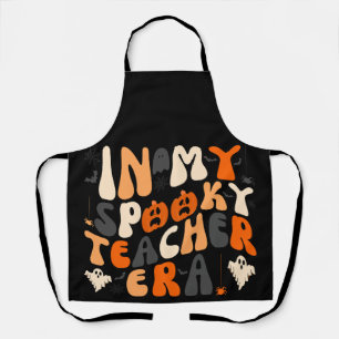 Retro Spooky Teacher Era Halloween Apron