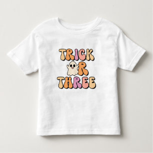 Retro Spooky Trick or Three Birthday Toddler T-Shirt