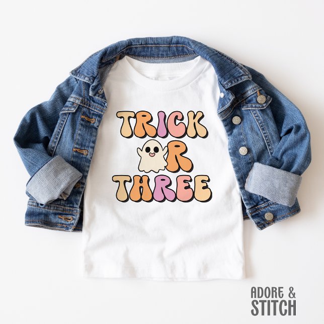 Retro Spooky Trick or Three Birthday Toddler T-Shirt (Creator Uploaded)