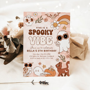 Retro Spooky vibe Halloween Birthday Invitation