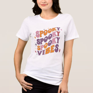 Retro Spooky Vibes Halloween Vintage Tri-Blend Shirt