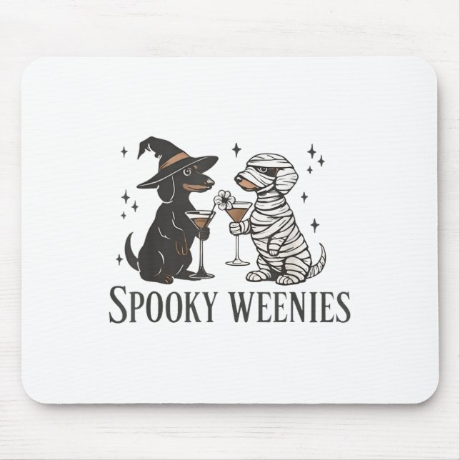 Retro Spooky Weenies Halloween Dachshund Spooky Se Mouse Pad (Front)