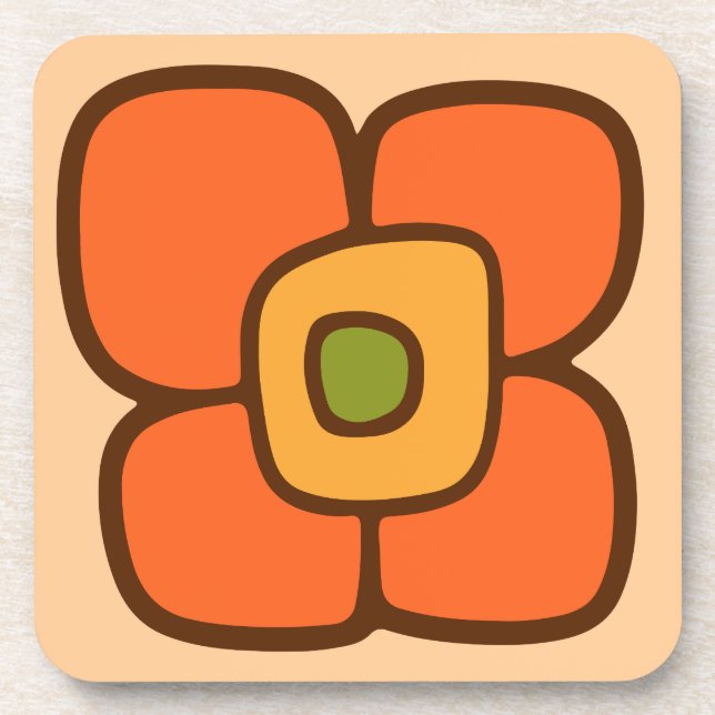 Retro Spring Blossom Coaster (Front)