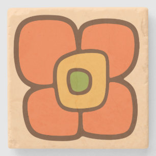 Retro Spring Blossom Stone Coaster