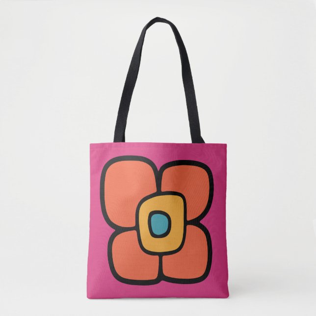 Retro Spring Blossom Tote Bag (Front)