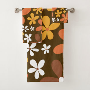 Retro Spring Daisies #2 #decor #art Bath Towel Set