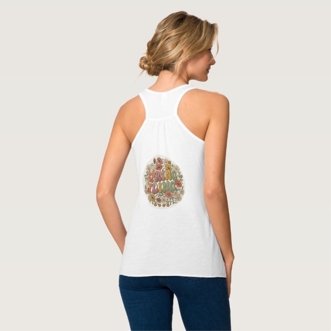Retro Spring Fling Groovy Floral Tank Top (Back Full)