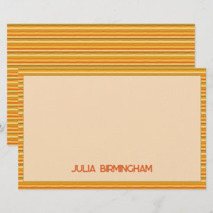 Retro Spring Hand Drawn Sunshine Striped Stationery