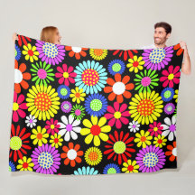 Retro spring hippie flower power