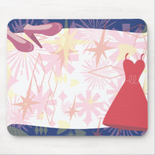 Retro Spunky Gal Vintage Retro Art Mouse Pad