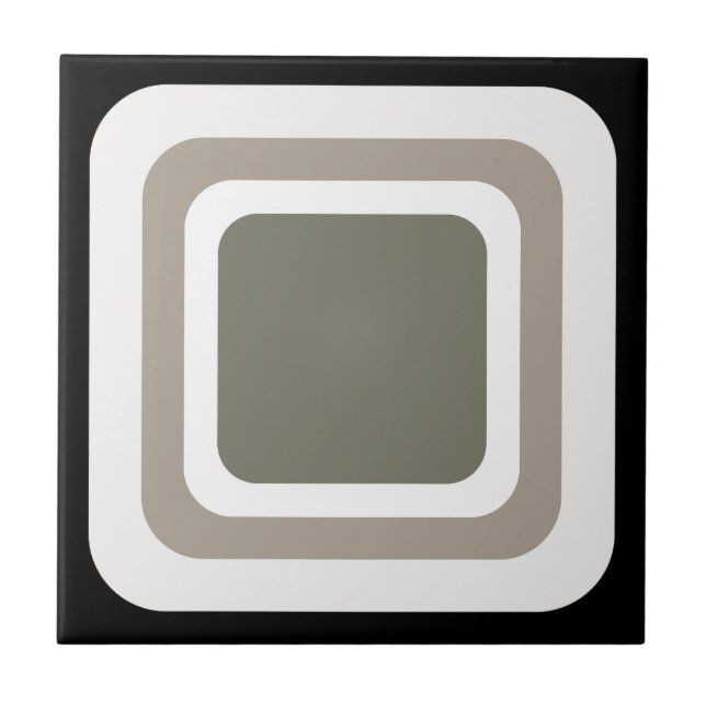 Retro Square Black Grey White Tile (Front)