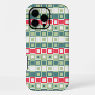 Retro Square Block Pattern iPhone 16 Pro Max Case