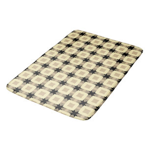 Retro Square Grid Pattern Bath Mat