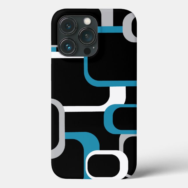 Retro Squares Blue White Grey Black  Case-Mate iPhone Case (Back)