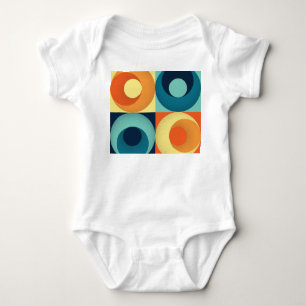 Retro Squares & Circles: 1960s Pattern Baby Bodysuit