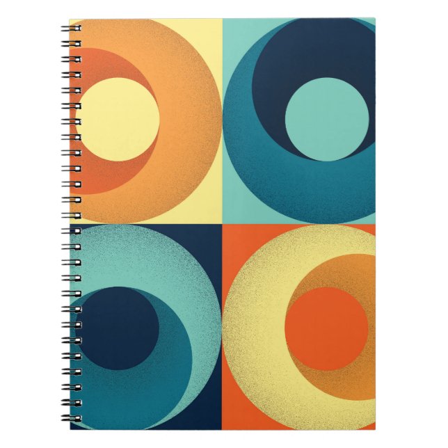 Retro Squares & Circles: 1960s Pattern Notebook (Front)