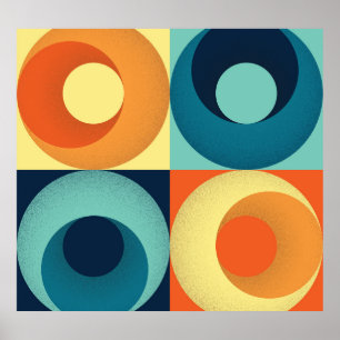 Retro Squares & Circles: 1960s Pattern Poster