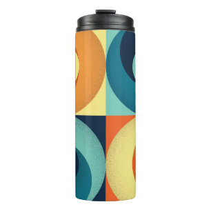 Retro Squares & Circles: 1960s Pattern Thermal Tumbler