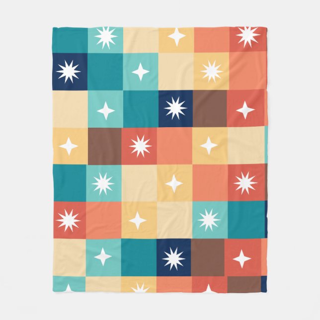 Retro Squares Fleece Blanket (Front)
