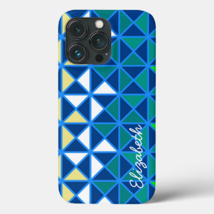 Retro Squares Modern Geometric Pattern iPhone 13 Pro Case