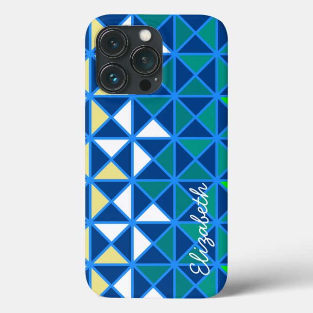 Retro Squares Modern Geometric Pattern Case-Mate iPhone Case (Back)