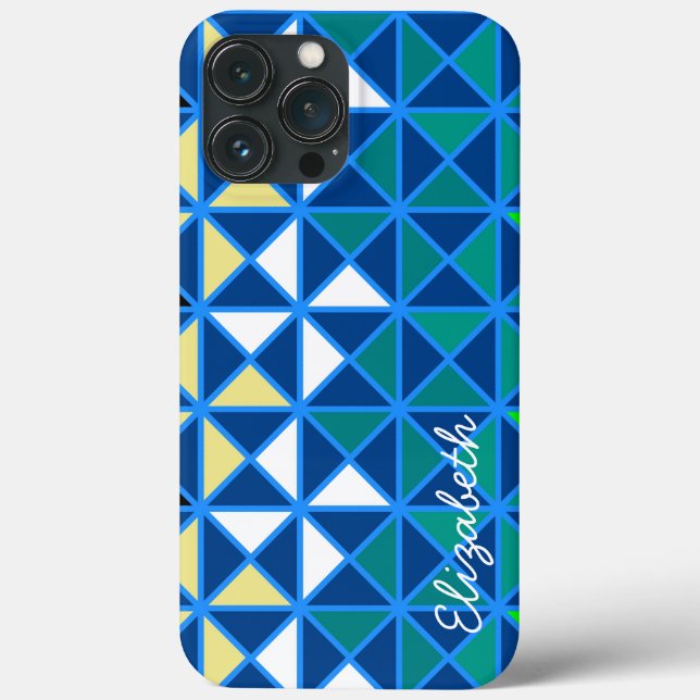 Retro Squares Modern Geometric Pattern Case-Mate iPhone Case (Back)