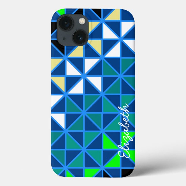 Retro Squares Modern Geometric Pattern Case-Mate iPhone Case (Back)