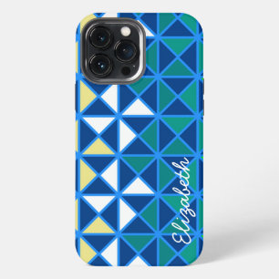 Retro Squares Modern Geometric Pattern iPhone 13 Pro Max Case