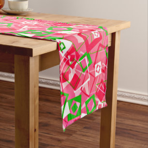 Retro Squares Pattern Medium Table Runner
