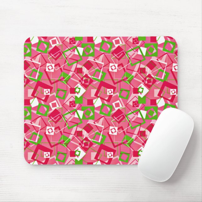 Retro Squares Pattern Mouse Pad (With Mouse)