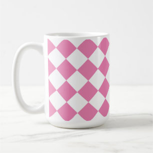 Retro Squares Pink and White Retro Coffee Mug