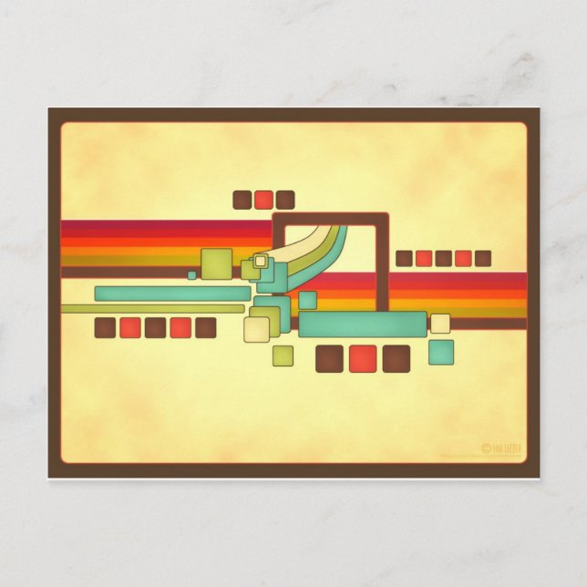 Retro Squares Postcard (Front)