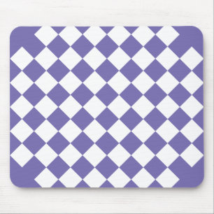 Retro Squares Purple and White Retro Mouse Pad