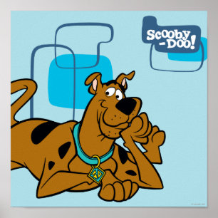 Retro Squares Scooby-Doo Lying Down Poster