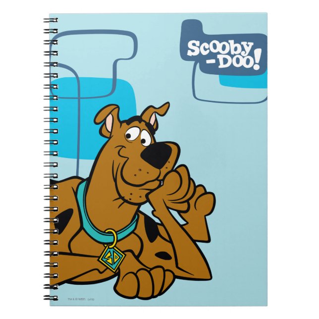 Retro Squares Scooby-Doo Lying Down Spiral Notebook (Front)