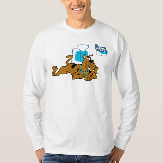 Retro Squares Scooby-Doo Lying Down T-Shirt (Front)