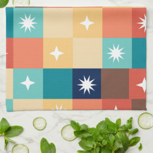 Retro Squares Tea Towel