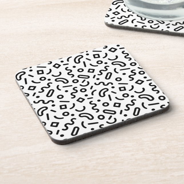 Retro Squiggle Pattern Coaster (Left Side)