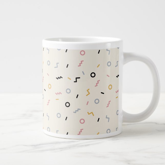 Retro Squiggle Pattern Large Coffee Mug (Right)