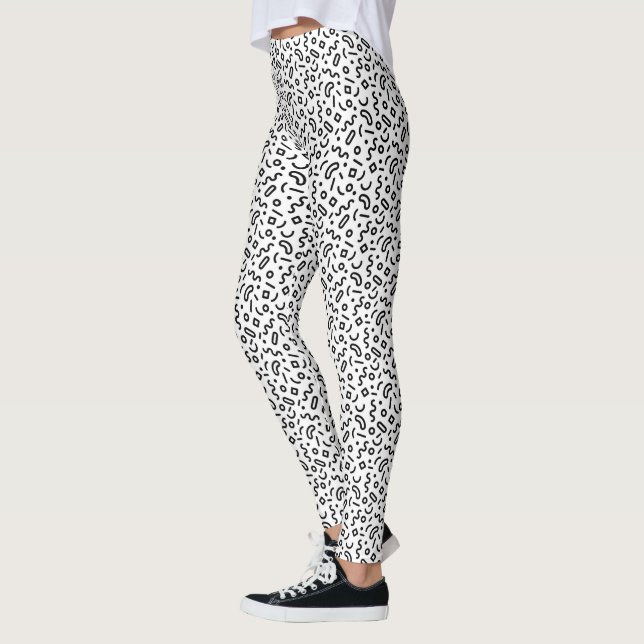 Retro Squiggle Pattern Leggings (Left)