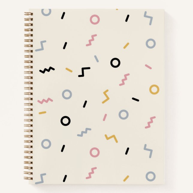 Retro Squiggle Pattern Notebook (Front)