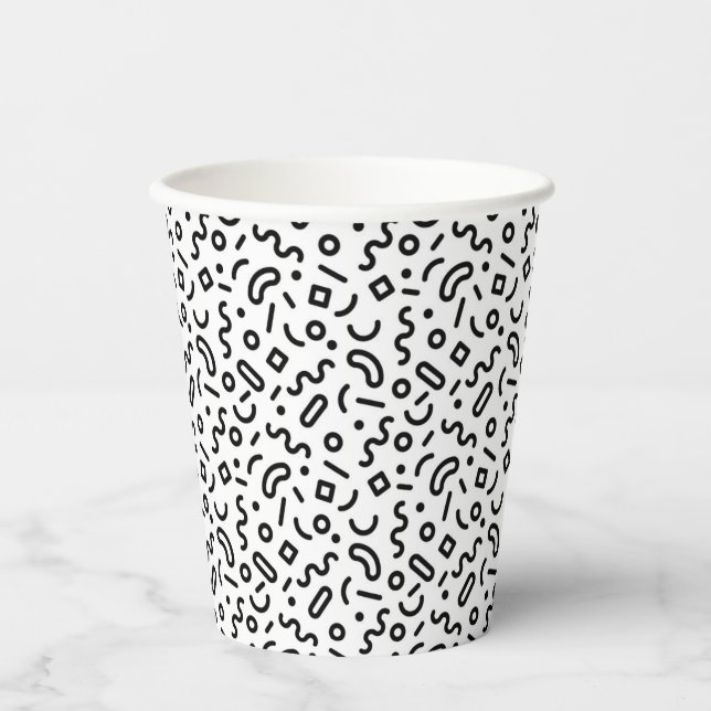 Retro Squiggle Pattern Paper Cups (Front)