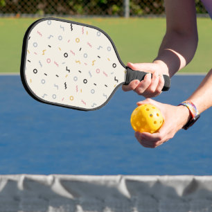 Retro Squiggle Pattern Pickleball Paddle