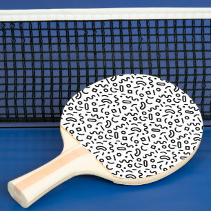 Retro Squiggle Pattern Ping Pong Paddle