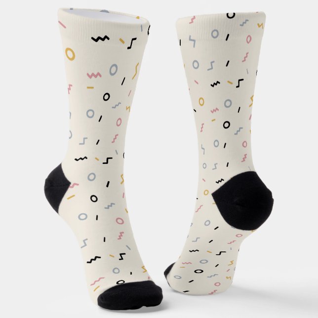Retro Squiggle Pattern Socks (Angled)