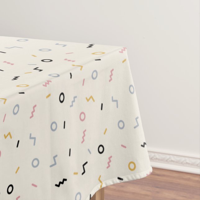 Retro Squiggle Pattern Tablecloth (In Situ)