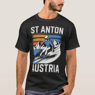 Retro St Anton Austria Ski Resort T-Shirt